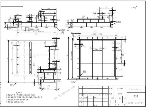 Base-and-the-Wall-Frame-of-Mooring-Winch