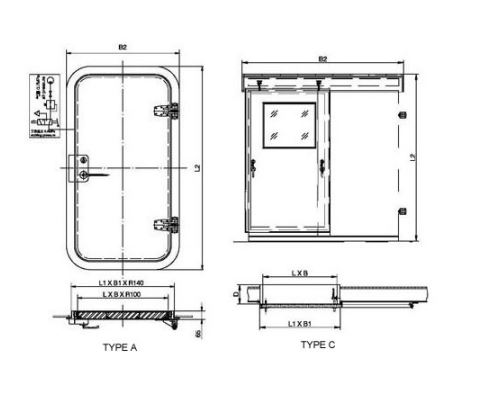 Marine-Steel-Soundproof-Airtight-Door-Drawing