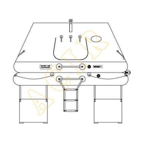 ISO 9650 4-12 người du thuyền bơm hơi Liferaft